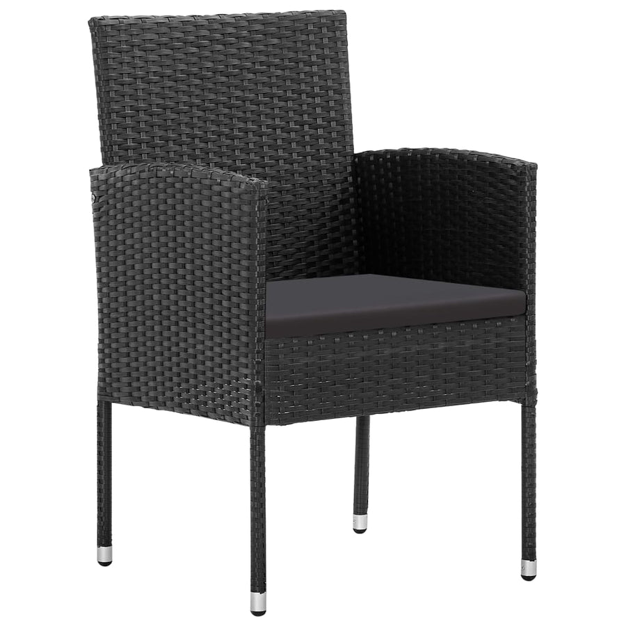 Tuinstoelen Met E Kussens Poly Rattan 4 Zwart
