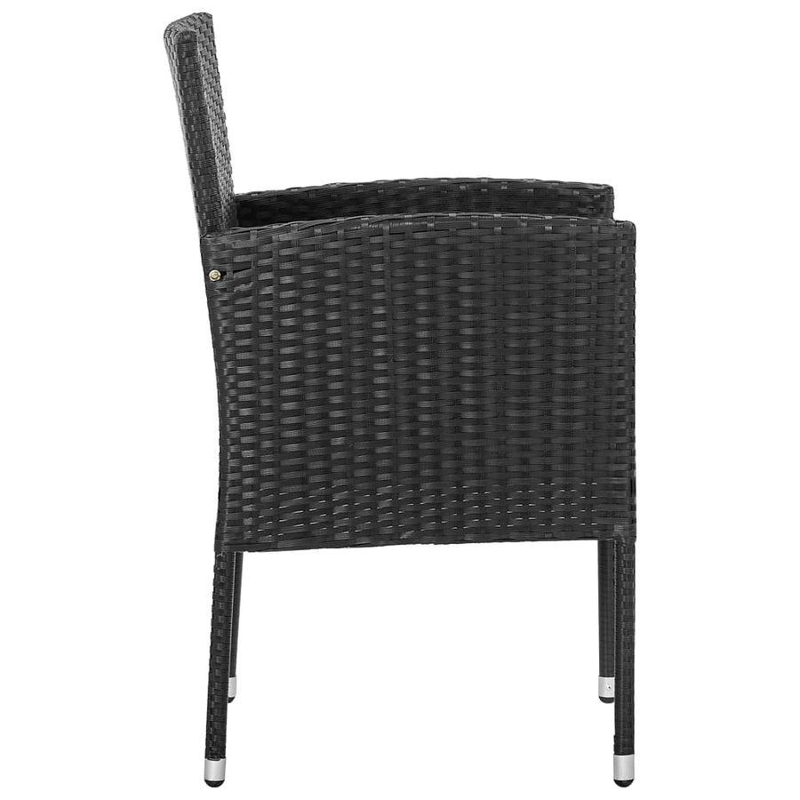 Tuinstoelen Met E Kussens Poly Rattan 4 Zwart