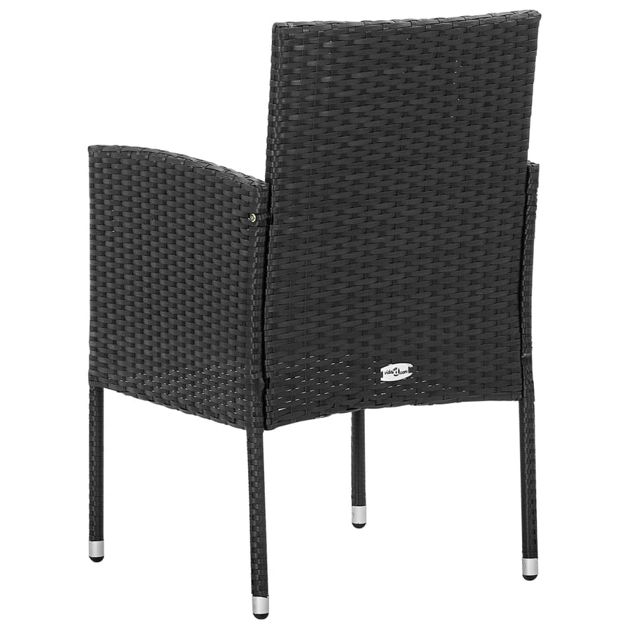 Tuinstoelen Met E Kussens Poly Rattan 4 Zwart