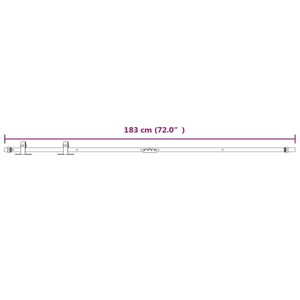 Ophangset Voor Minischuifdeur Koolstofstaal Wit Enkele deur 183 cm
