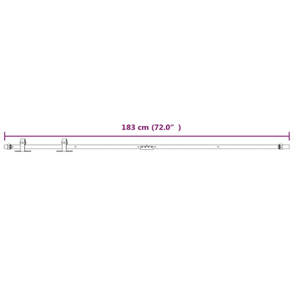 Ophangset Voor Minischuifdeur Koolstofstaal Wit Enkele deur 183 cm
