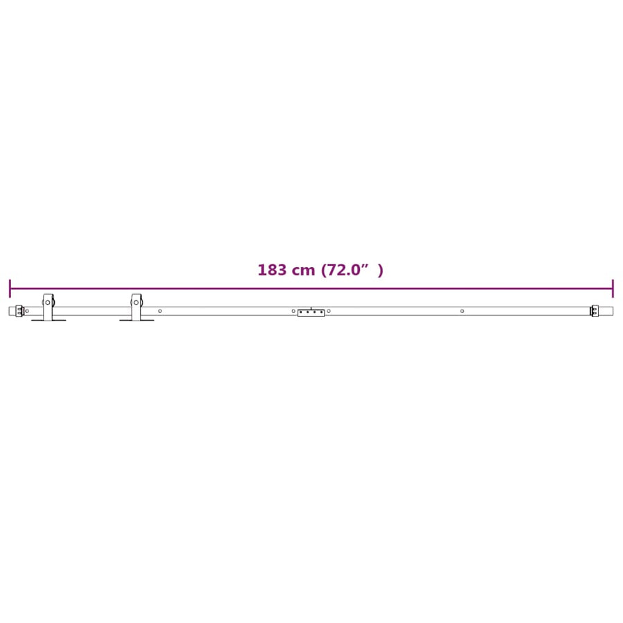 Ophangset Voor Minischuifdeur Koolstofstaal Wit Enkele deur 183 cm