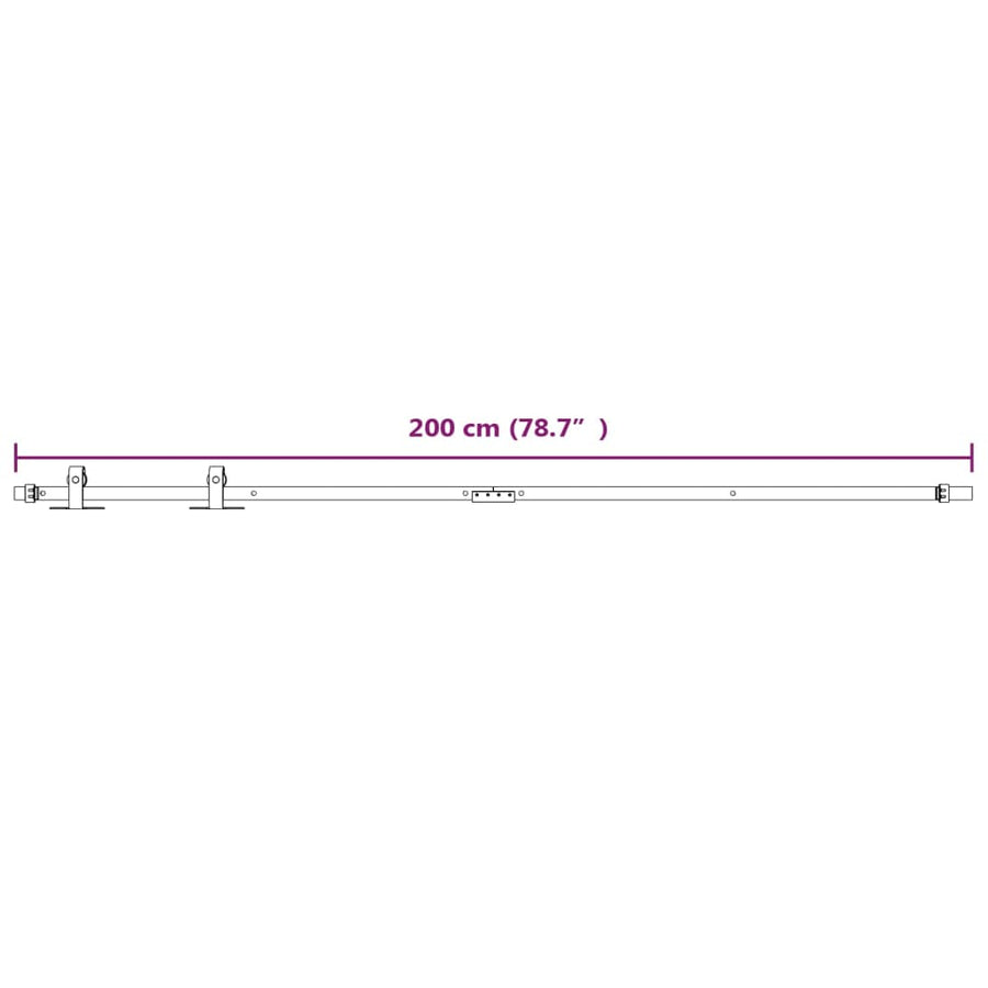 Ophangset voor minischuifdeur 200 cm koolstofstaal wit 200 cm Wit