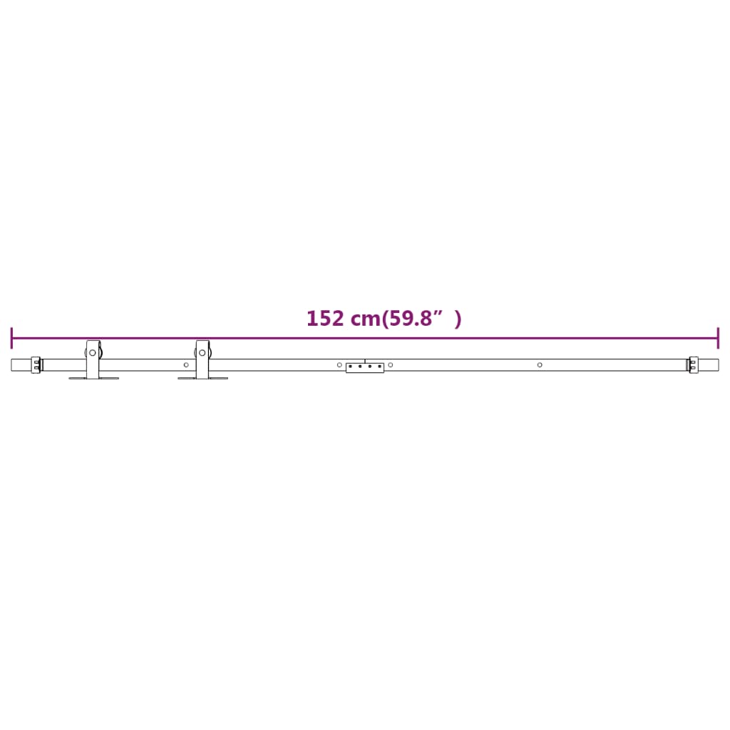 Ophangset Voor Minischuifdeur Koolstofstaal 152 cm Wit
