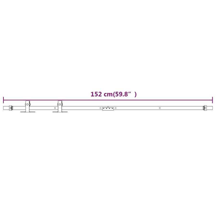 Ophangset Voor Minischuifdeur Koolstofstaal 152 cm Wit