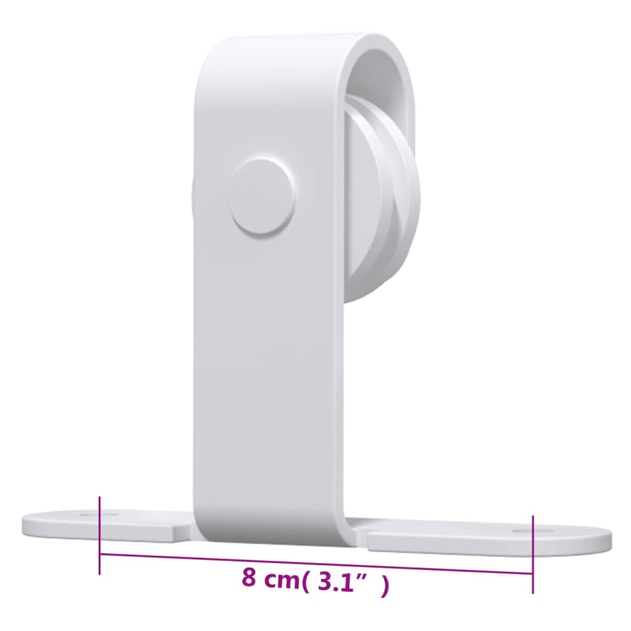 Ophangset Voor Minischuifdeur Koolstofstaal 152 cm Wit
