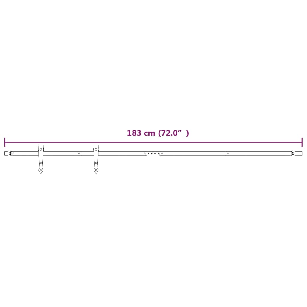 Ophangset voor minischuifdeur 183 cm koolstofstaal wit 183 cm Wit
