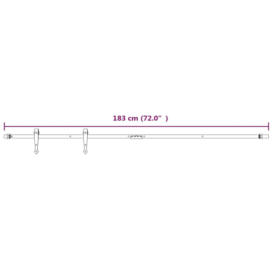 Ophangset voor minischuifdeur 183 cm koolstofstaal wit 183 cm Wit