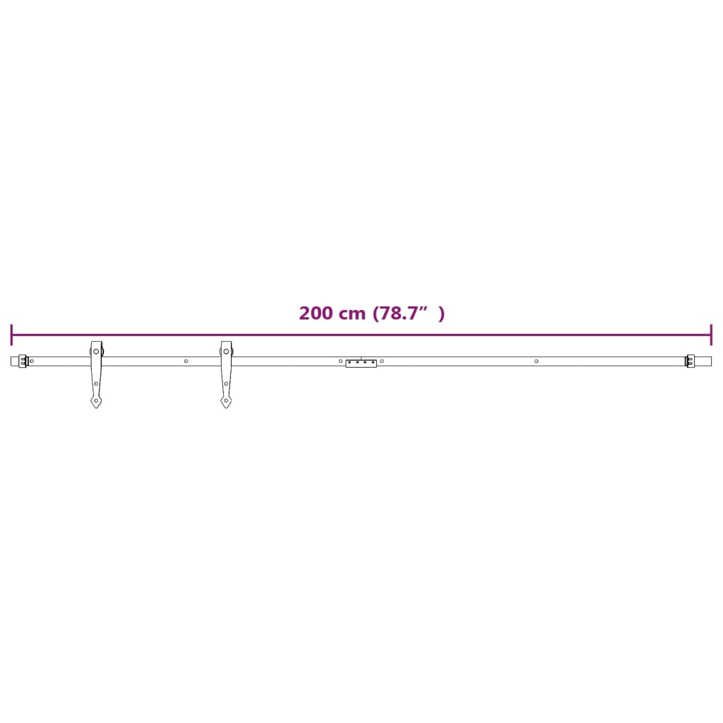 Ophangset Voor Minischuifdeur 200 Cm Koolstofstaal Wit 1