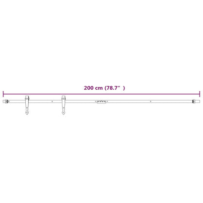 Ophangset Voor Minischuifdeur 200 Cm Koolstofstaal Wit 1