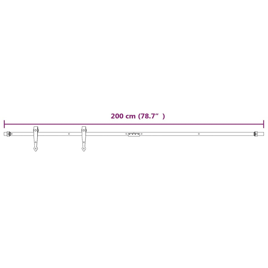 Ophangset Voor Minischuifdeur 200 Cm Koolstofstaal Wit 1