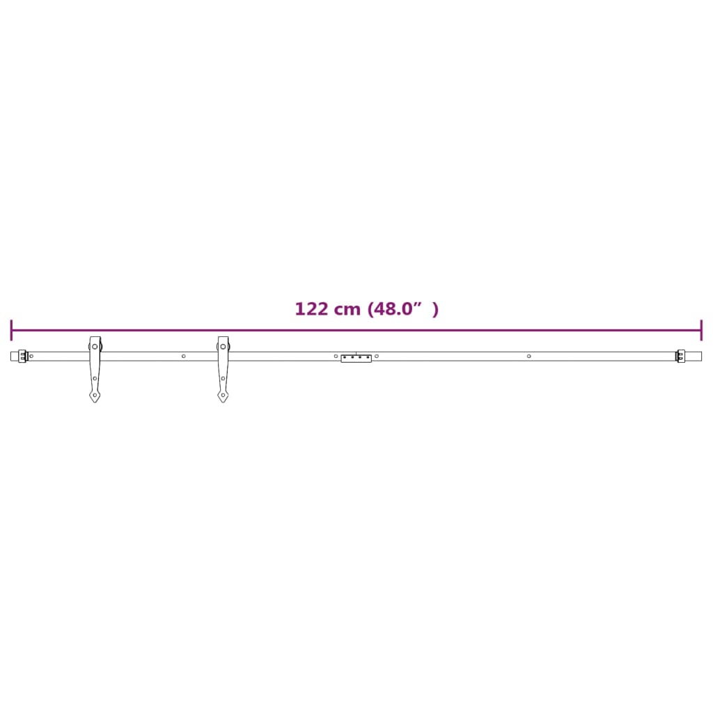 Ophangset Voor Minischuifdeur 122 Cm Koolstofstaal Wit