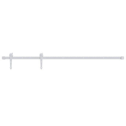 Beslagset voor schuifdeur 200 cm staal wit 1 200 cm Wit