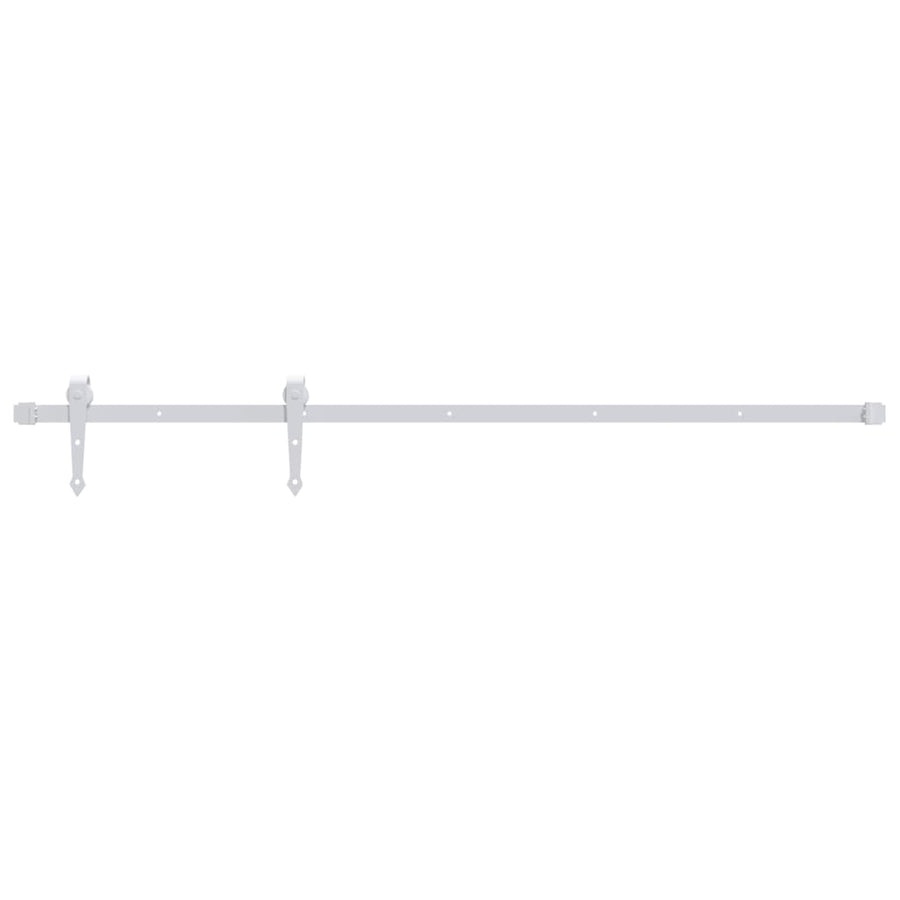 Beslagset voor schuifdeur 200 cm staal wit 1 200 cm Wit