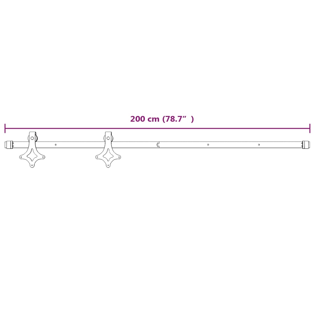 Beslagset Voor Schuifdeur Staal 1 200 cm Wit