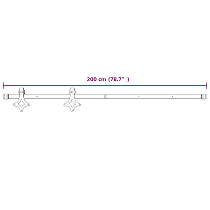 Beslagset Voor Schuifdeur Staal 1 200 cm Wit