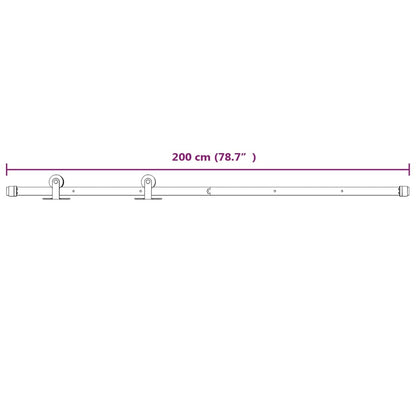 Beslagset Voor Schuifdeur Staal 1 200 cm Wit