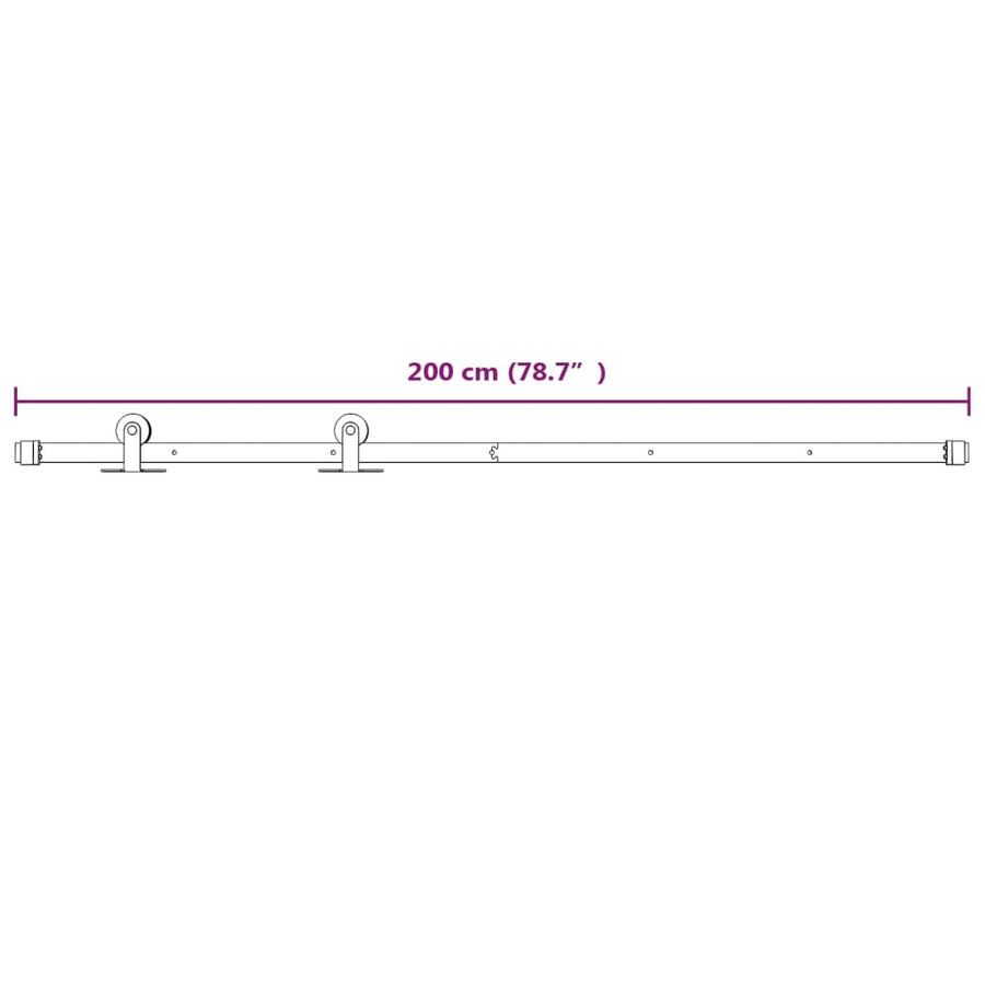 Beslagset Voor Schuifdeur Staal 1 200 cm Wit