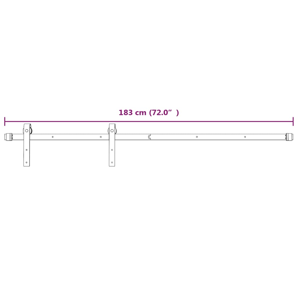 Beslagset Voor Schuifdeur Staal 1 183 cm Wit