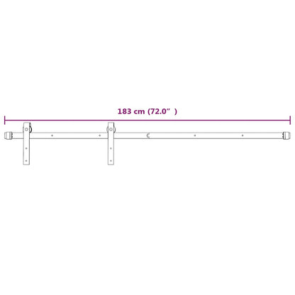 Beslagset Voor Schuifdeur Staal 1 183 cm Wit