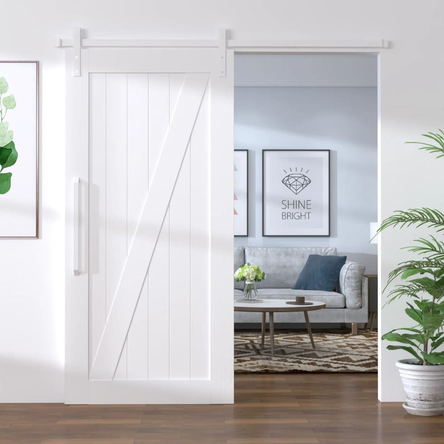 Beslagset Voor Schuifdeur Staal 1 183 cm Wit