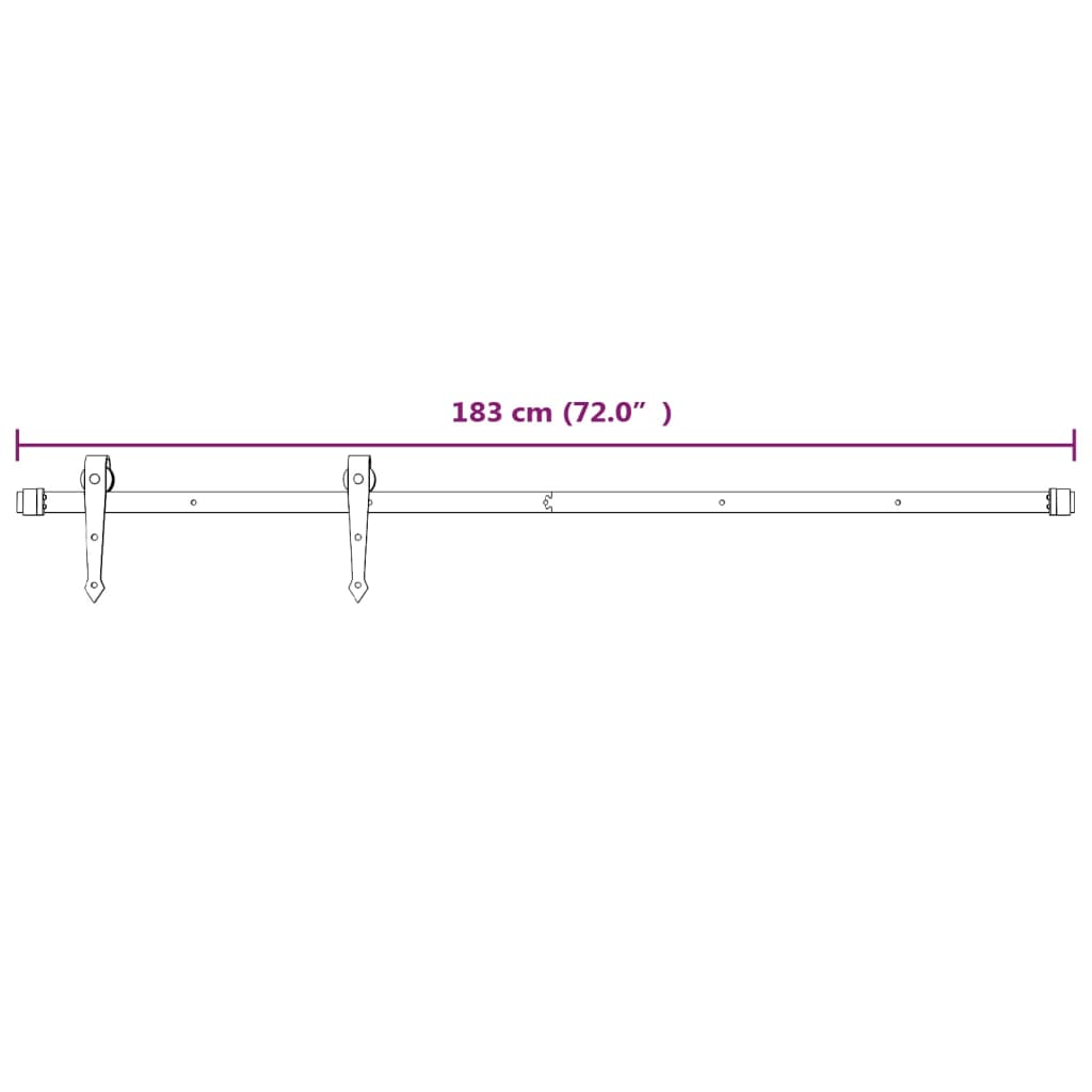 Beslagset Voor Schuifdeur Staal 1 183 cm Wit