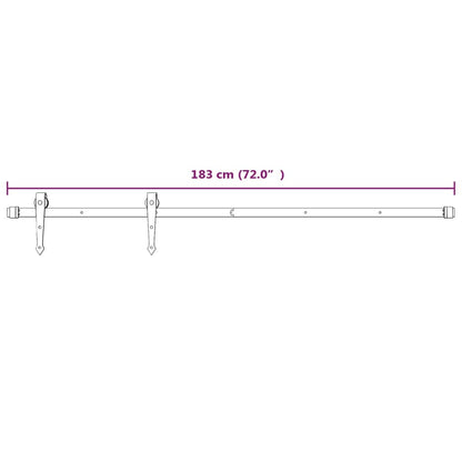Beslagset Voor Schuifdeur Staal 1 183 cm Wit