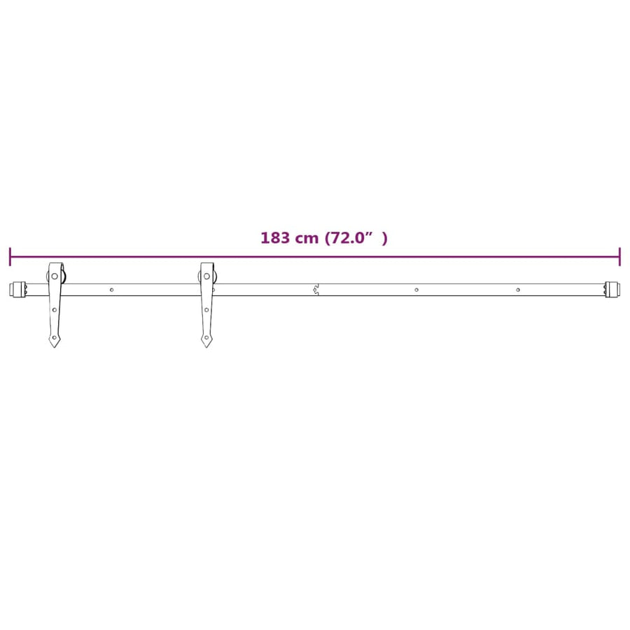 Beslagset Voor Schuifdeur Staal 1 183 cm Wit