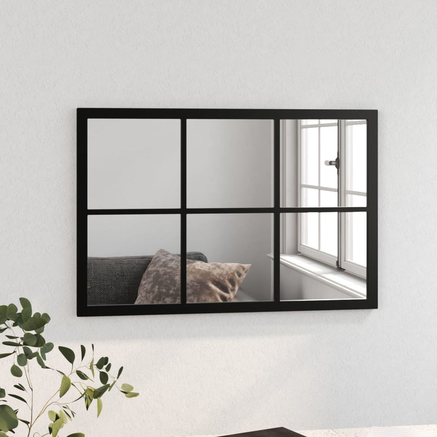 Wandspiegel Metaal Zwart 60 x 40 cm