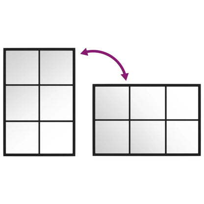 Wandspiegel Metaal Zwart 60 x 40 cm