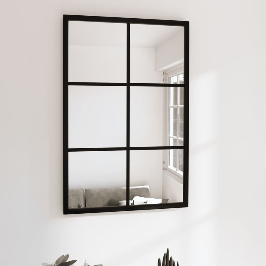 Wandspiegel Metaal Zwart 60 x 40 cm
