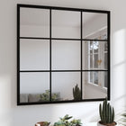 Wall mirror 60x60 cm metal black