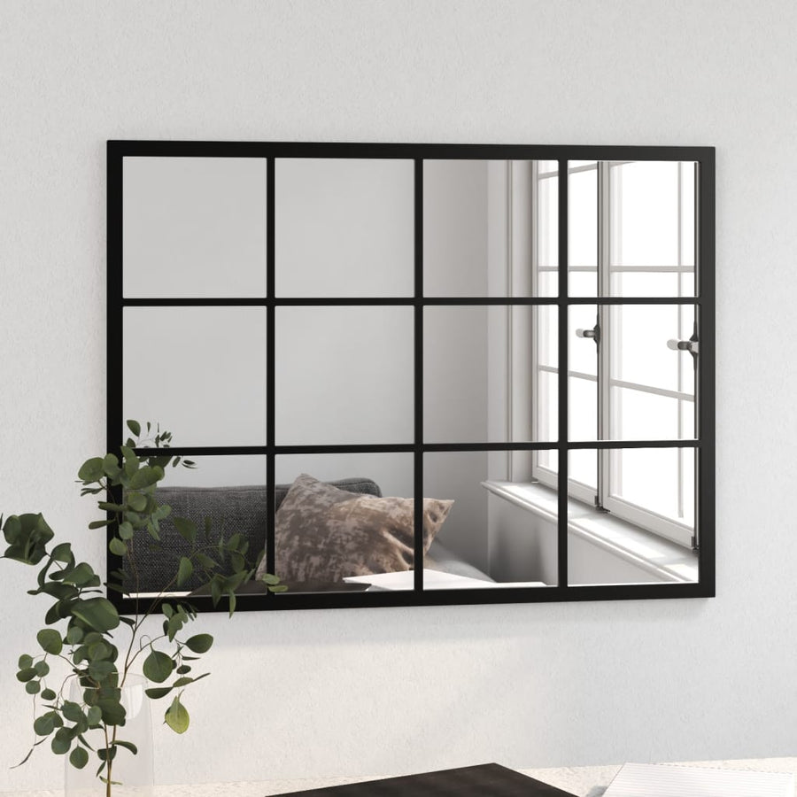 Wandspiegel Metaal Zwart 80 x 60 cm