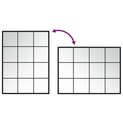 Wandspiegel Metaal Zwart 80 x 60 cm