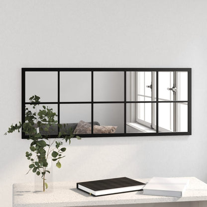 Wandspiegel Metaal Zwart 100 x 40 cm