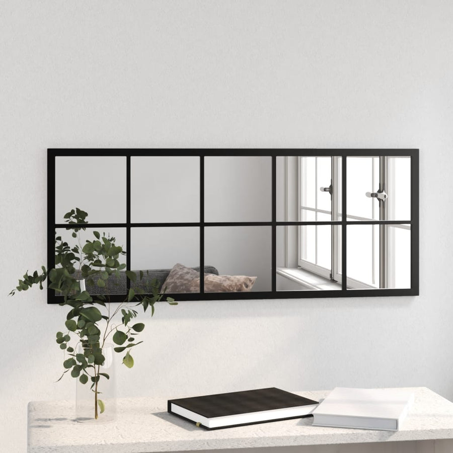 Wandspiegel Metaal Zwart 100 x 40 cm