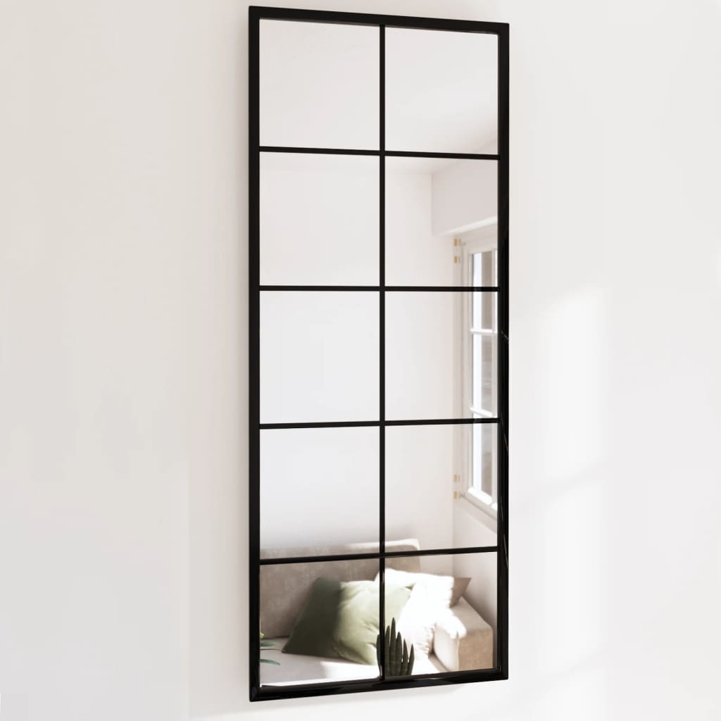 Wandspiegel Metaal Zwart 100 x 40 cm