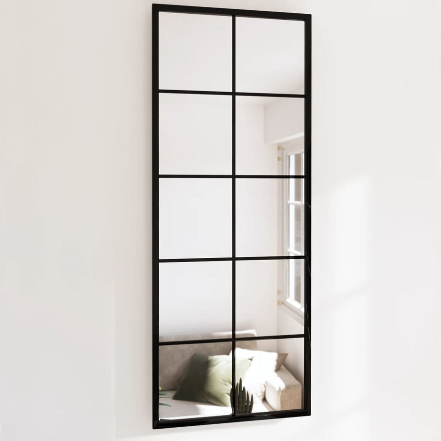 Wandspiegel Metaal Zwart 100 x 40 cm