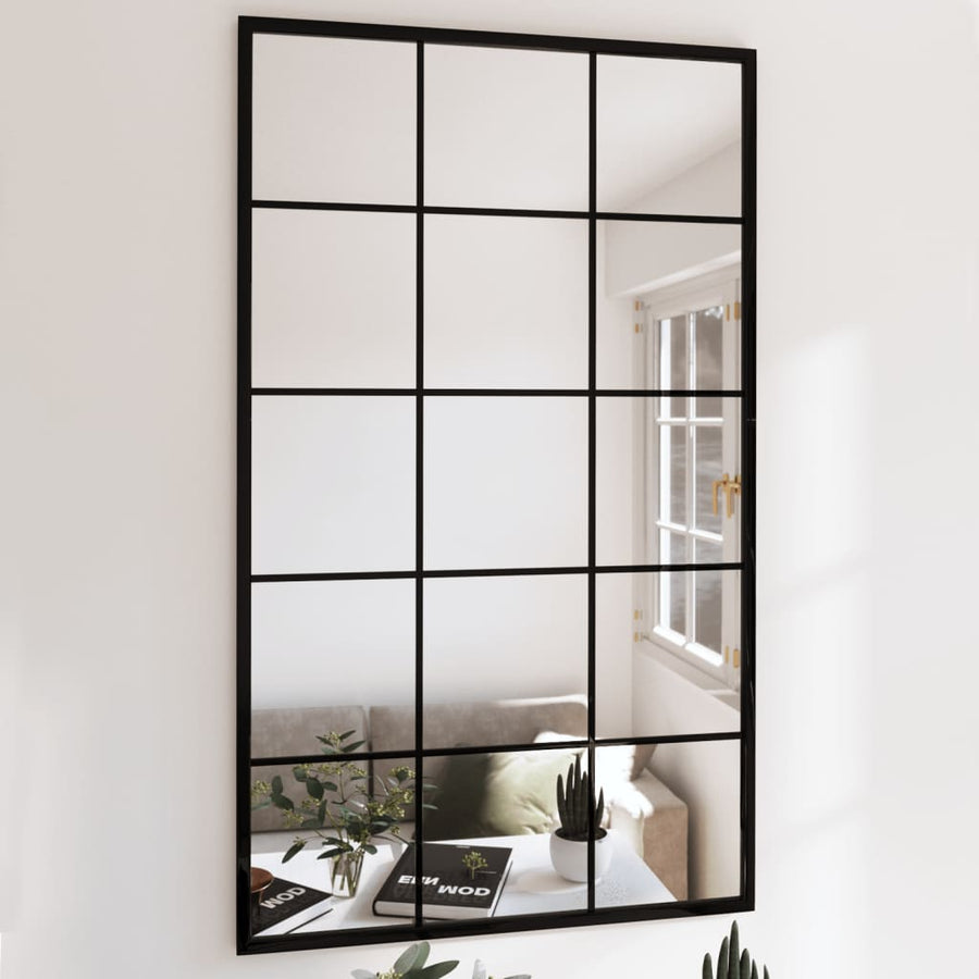 Wandspiegel Metaal Zwart 100 x 60 cm
