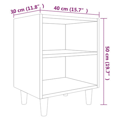 Nachtkastje Met Houten Poten 40X30X50 Cm Kleurig 1 Gerookt eiken