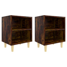 Nachtkastjes Met Houten Poten 40X30X50 Cm 2 Gerookt eiken