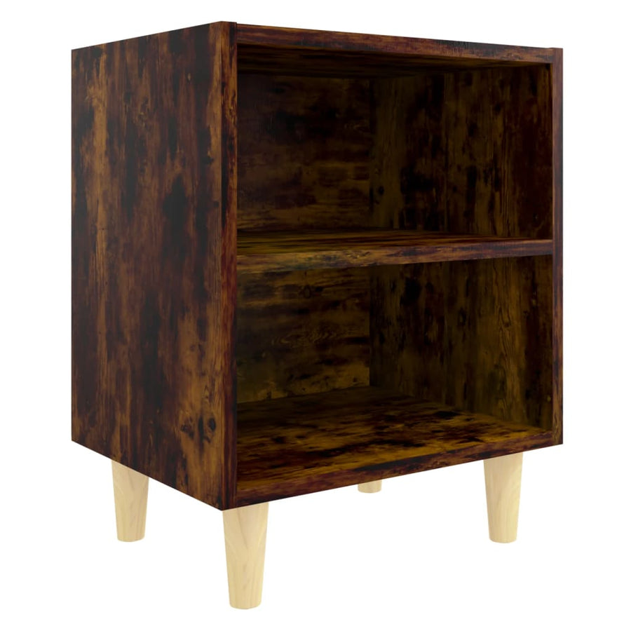 Nachtkastjes Met Houten Poten 40X30X50 Cm 2 Gerookt eiken