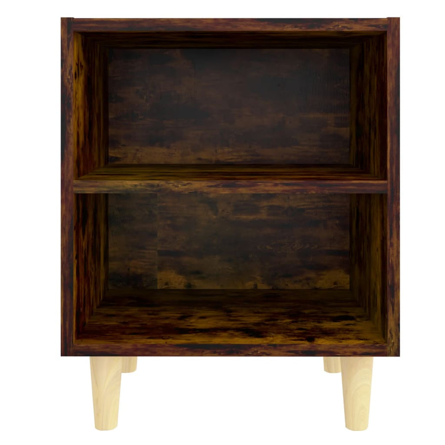 Nachtkastjes Met Houten Poten 40X30X50 Cm 2 Gerookt eiken