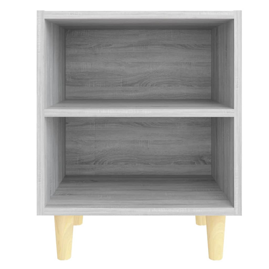 Nachtkastje met houten poten 40x30x50 cm grijs sonoma eiken