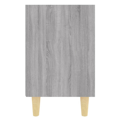 Nachtkastje met houten poten 40x30x50 cm grijs sonoma eiken
