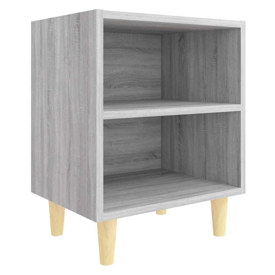 Nachtkastjes Met Houten Poten 40X30X50 Cm 2 Grijs sonoma