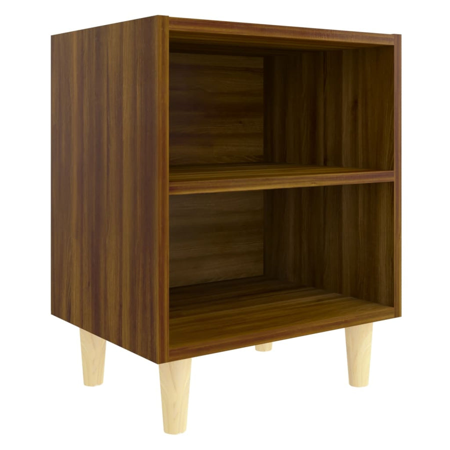 Nachtkastje met houten poten 40x30x50 cm bruin eikenkleur