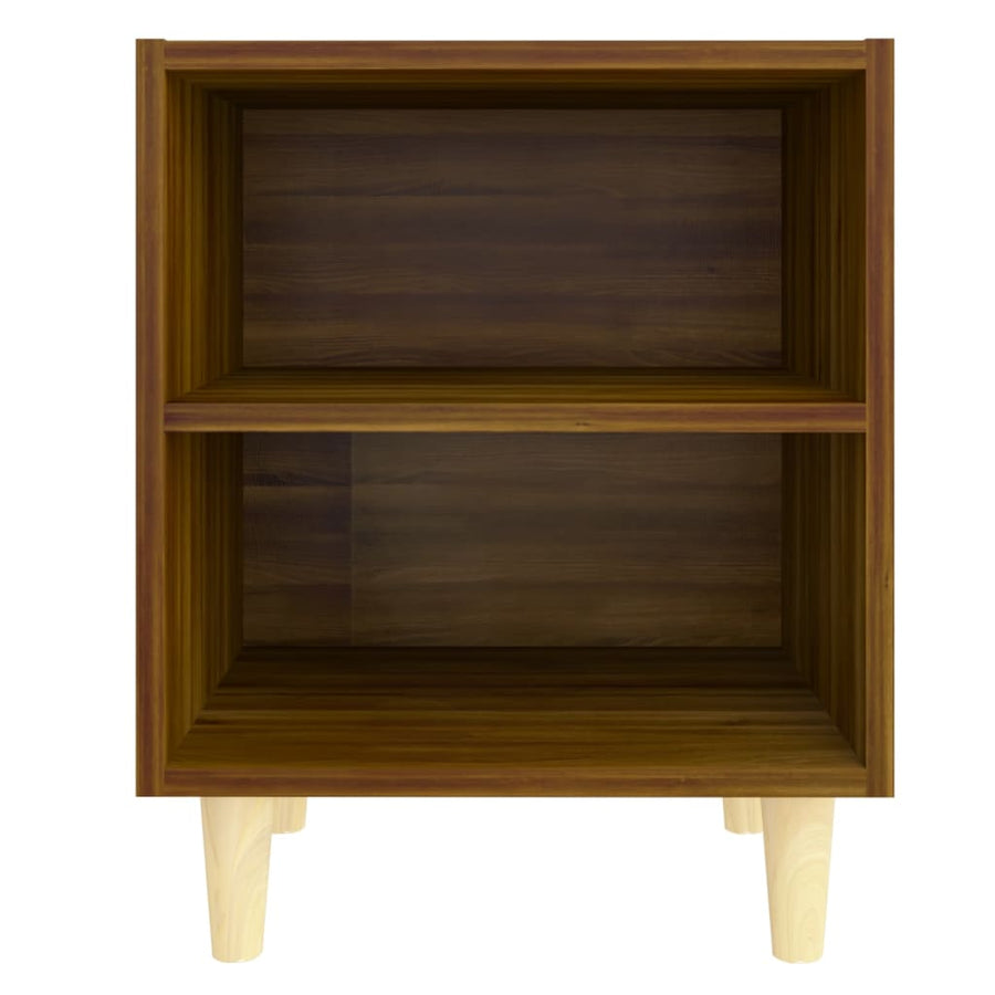 Nachtkastje met houten poten 40x30x50 cm bruin eikenkleur