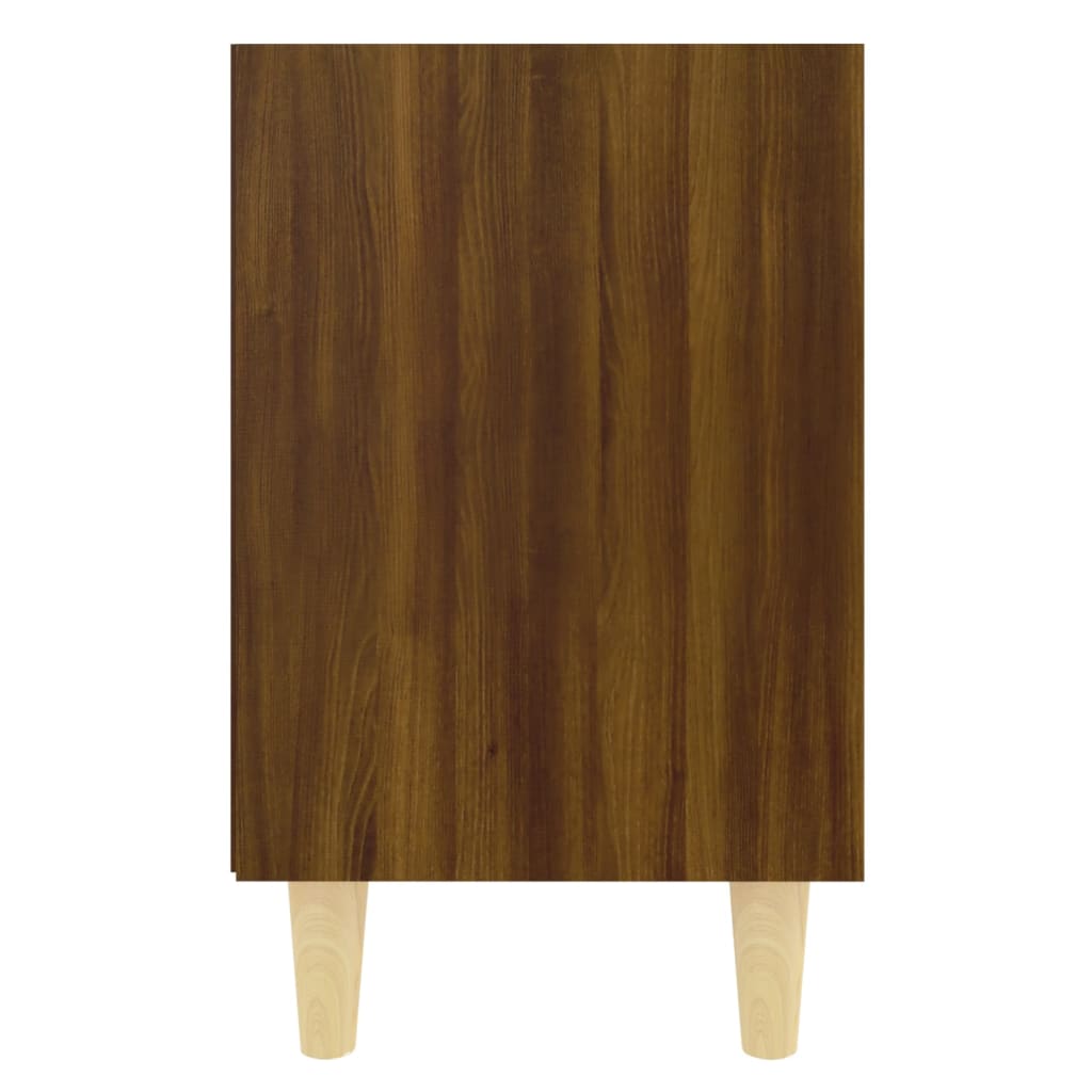 Nachtkastje met houten poten 40x30x50 cm bruin eikenkleur