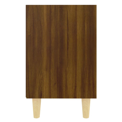 Nachtkastje met houten poten 40x30x50 cm bruin eikenkleur